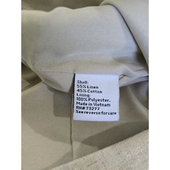 Nine West Metallic Linen Blend Shorts Belted High Waist Gold Beige Womens Small - Picture 10 of 12